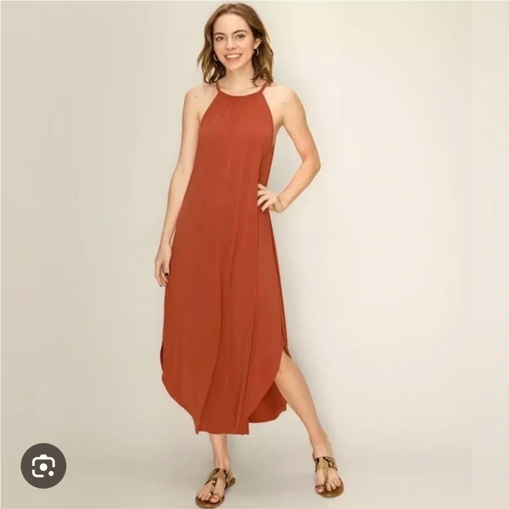 Double Zero Orange High Neck Dress